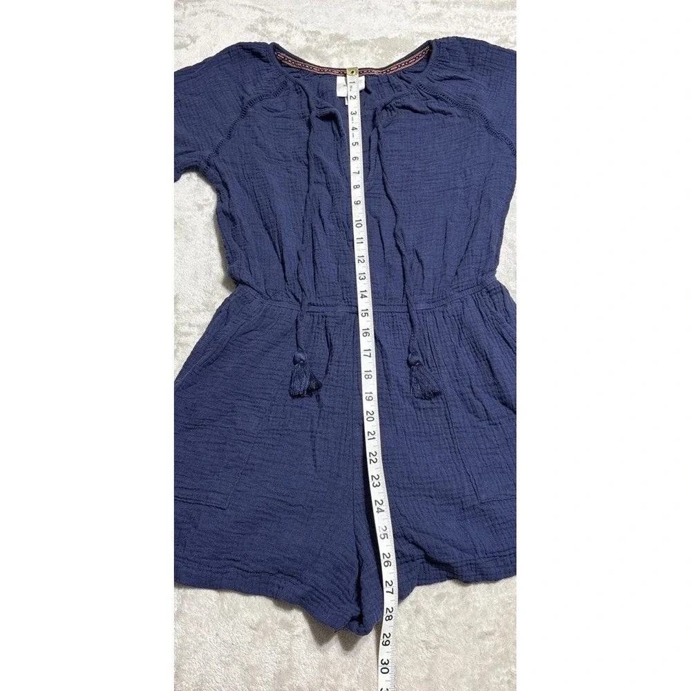Knox Rose Romper Womens Large Cotton Gauze Elastic Smock Waist Peasant Boho